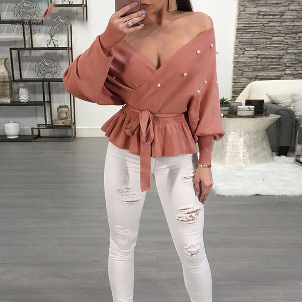 sexy с плеча свитер pearl баски пуловеры вязаные женщины vintage повседневная перемычка женский осень зима пуловер, White;black